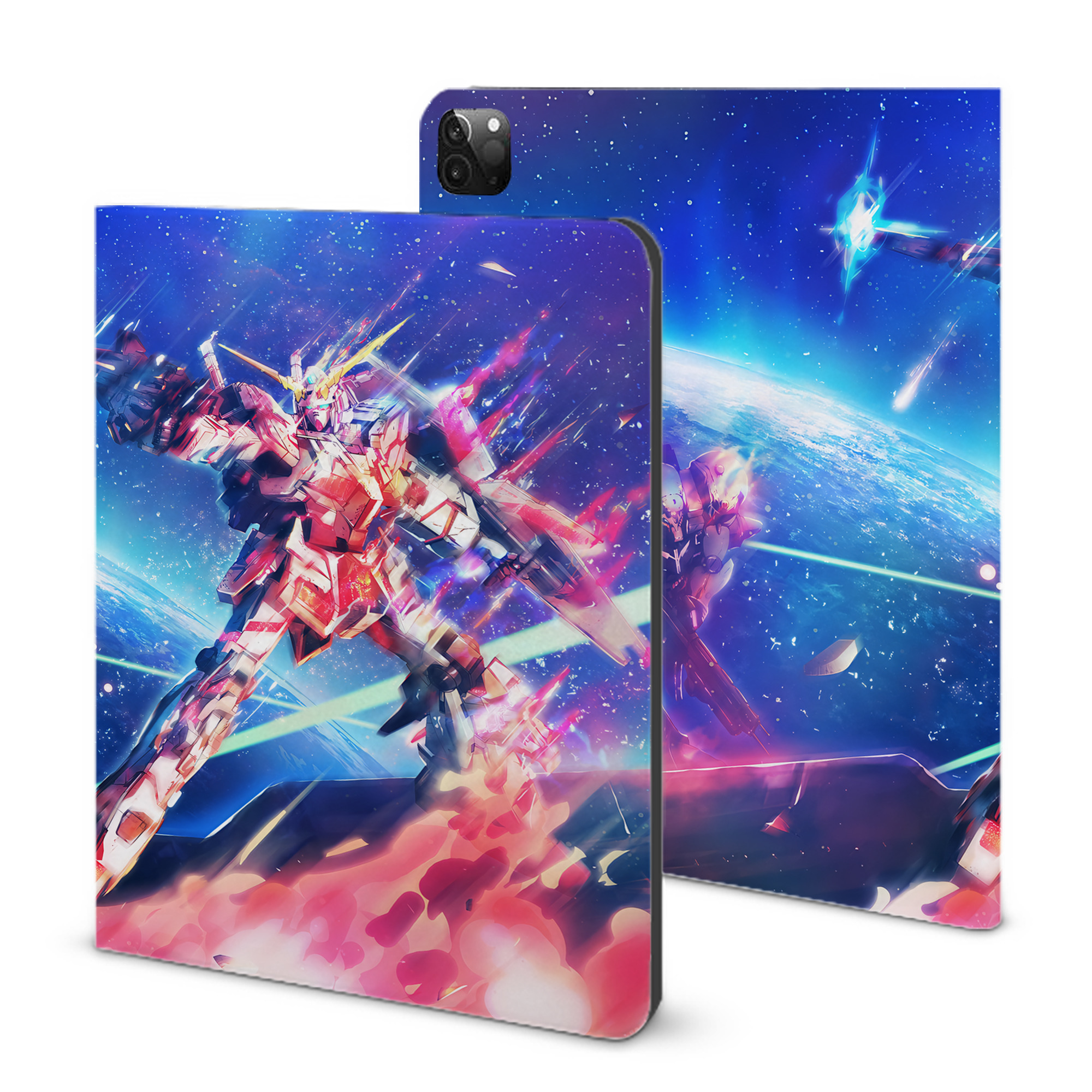 （画像用） 機動戦士ガンダム Mobile Suit Gundam IPadケース ペンホルダー付き ブックスタイルデザイン